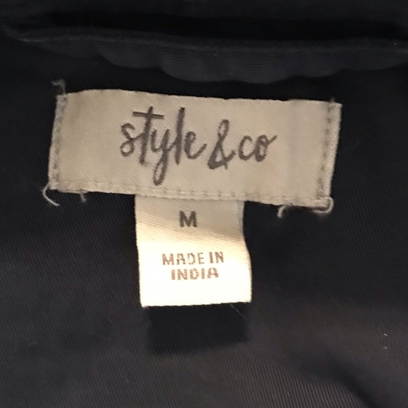 Style & Co Twill utility jacket in navy blue - Picture 11 of 12